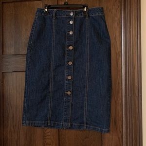 Carl’s button down jean skirt